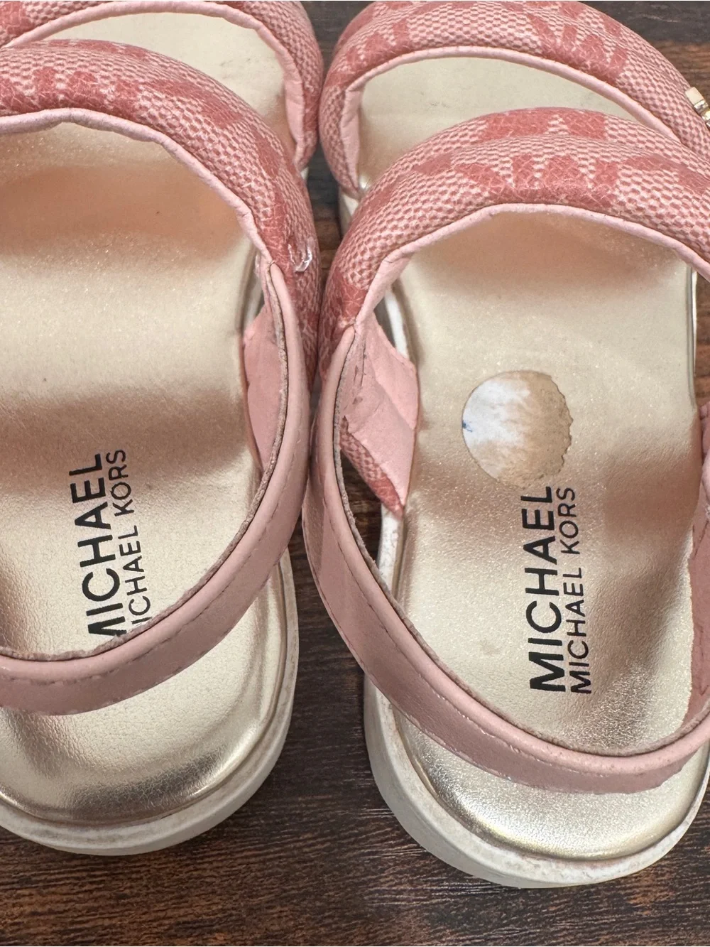 MICHAEL KORS Logo Embellished Sandal Pink Gwendolyn Clovyr Size 10